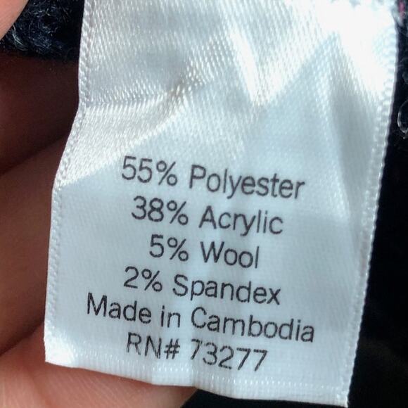 Lauren Conrad Womens Sweater Blue Multi Wool Blend Long Sleeve Crew Large - Picture 5 of 10